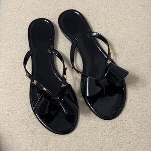 Cute rock studded Black Bow Sandals size 9